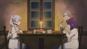 海塔步入老年，时日无多，将养女托付给芙莉莲，这一次芙莉莲好好陪着海塔走完旅程，也陪伴费伦面对失去，让彼此不留遗憾。